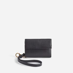 Black Leather Wristlet Wallet